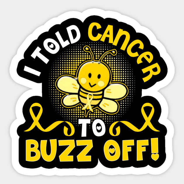 funny childhood cancer bee warrior Sticker by TeesCircle